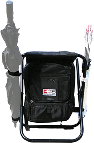 Bohning Taburete/mochila con taburete de campamento integrado para enfriar, color negro