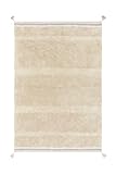 Matière : Coton Lorena Canals Tapis coton couleur sable orange texturé avec pompons S - 120 x 160 cm