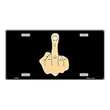Smart Blonde Middle Finger Flipping Off Personal Expression Novelty Vanity Metal...