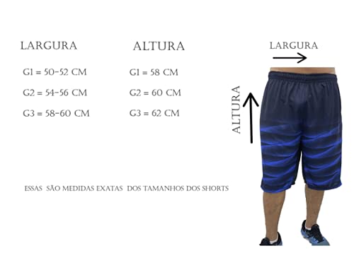 Kit 2 Shorts Poliester Masculino Plus Size Tamanhos G3