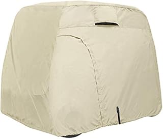 Explore Land 600D Waterproof Golf Cart Cover Fits for Most Brand 4 Passengers Golf Cart (Light Tan)