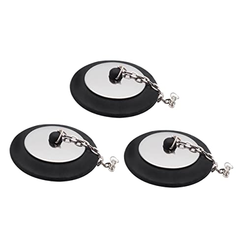 LRXIYODE 3 Piezas Tapon de Drenaje de Goma con Cadena Larga para Bañera Lavabo y Ducha y de Usar