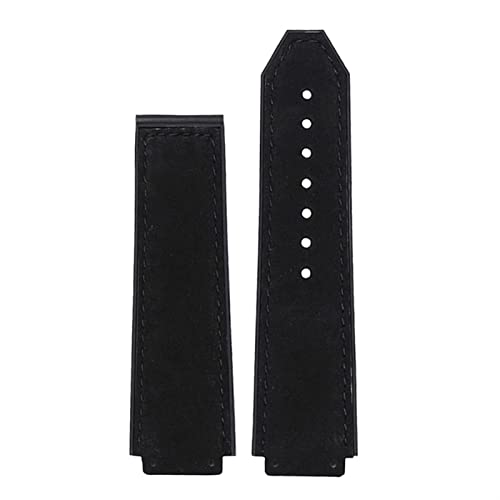 Bracelet de montre en cuir 25x19 mm avec boucle papillon pour homme