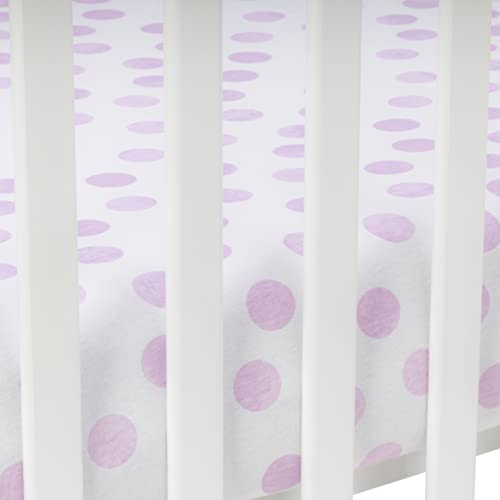Andi Mae Crib Sheet - Purple Dots - 100% Jersey Cotton - Fits Standard Crib Or Toddler Mattresses #TOP4