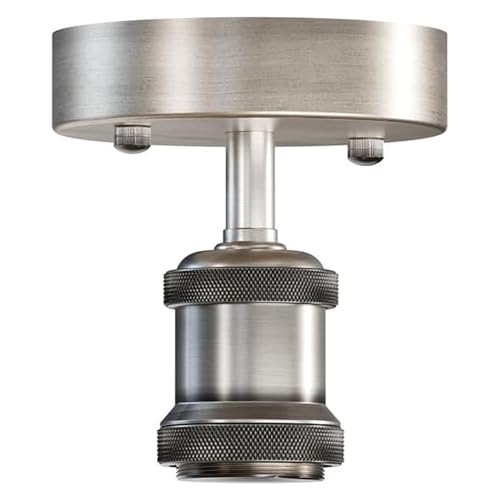 LEDSone Stylish Single Head Ceiling Lamp Retro Flush Mount E27 Lamp Holder Light Fixture for Bedroom Living Room Hallway Vintage Ceiling Lighting with Easy Installation