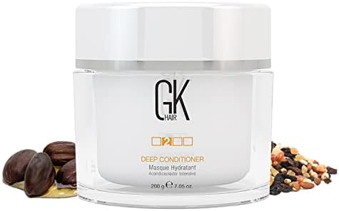 GK HAIR Global Keratin Deep Conditioner Masque Intense Hydrating Repair Treatment Mask for Dry Damaged Color Treated Frizzy Hair Restoration Formula with JOJOBA Seed Oils (7.05 Fl Oz)