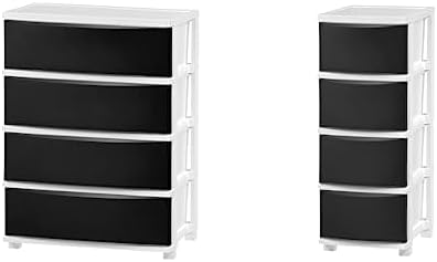 IRIS Unidad organizadora de almacenamiento de 4 cajones anchos + 4 cajones delgados para dormitorio, armario, sala de estar, guardería, dormitorio,