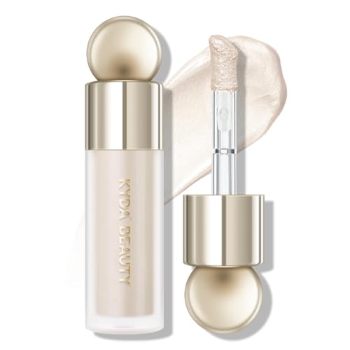 KYDA Liquid Highlighter, Natural Glow Face Illuminator, Multiuse Liquid Glow Filter Makeup, Complexion Booster, Healthy Glowing Skin Look with Buildable Sheer Coverage, Champagne