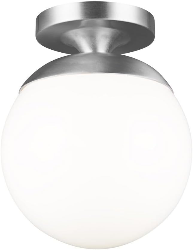 Generation Lighting 7518-15 Leo - Hanging Globe One Light Wall/Ceiling Semi-Flush Mount, White