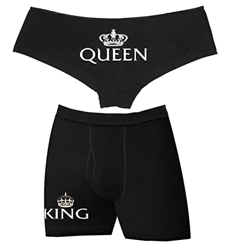 Southern Sisters Matching King and Queen Boyshort Boxer Underwear Just Married Couples