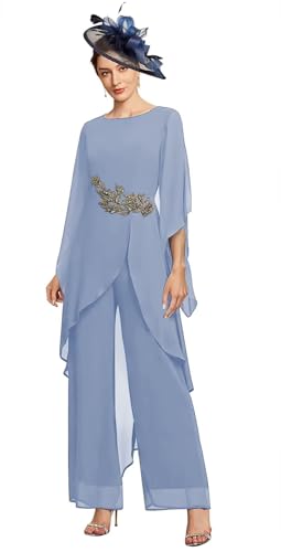 Elegantly Beaded 3/4 Sleeve Pant Suit for Special Occasions