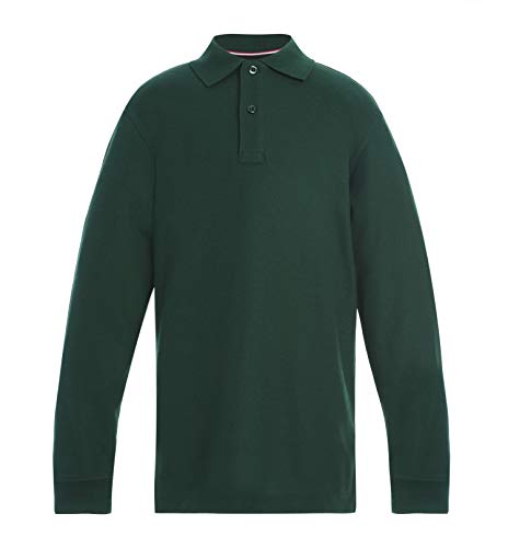 Tommy Hilfiger Kids' Long Sleeve Pique Co-ed Polo Collar Shirt, Boys & Girls School Uniform Clothes