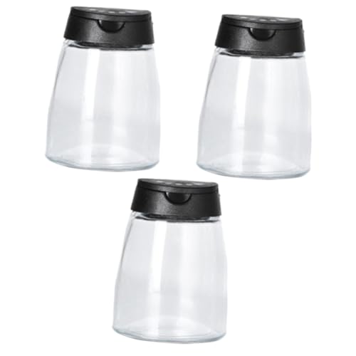 Amosfun 12 Piezas Frascos de Vidrio para Especias con Doble Tapa Tarros para Sal y Pimienta Envases para Condimentos Seguros y Fáciles de Rellenar para Cocina y Barbacoa Color Negro