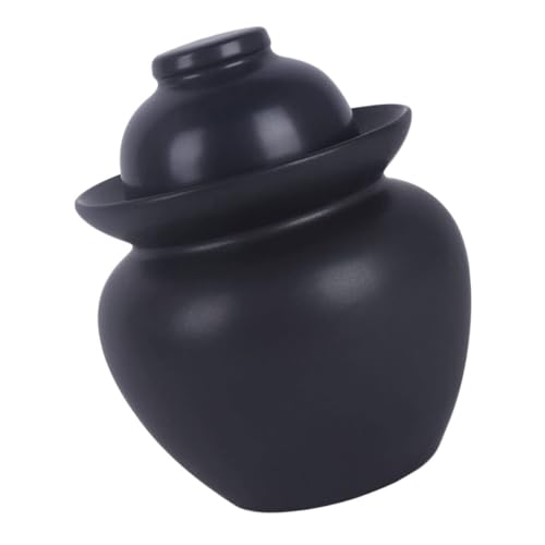 MOTHNUR 1 Pieza fermentador tarros de conservas con tapas frascos encurtidos masón recipientes para alimentos kitchen gadgets tarro sellado de cerámica útil práctica lata de cerámica Black