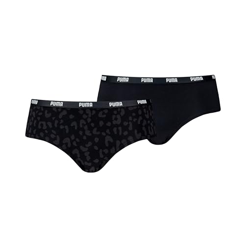 Puma Damen Hipster Unterwäsche, Schwarz, XS (2er Pack)