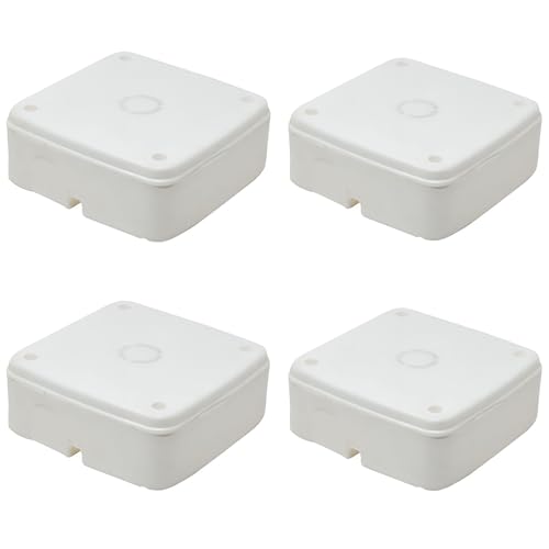 Sinloe PVC Square Junction Box 4x4 Inches 4 Nos Pack for CCTV Cameras