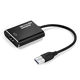 4. 【Leicht und tragbar】 Dieser USB 3.0-zu-HDMI-Adapter ist leicht und auf Reisen leicht zu transportieren, ohne zu viel Gepäckraum in Anspruch zu nehmen. Mit diesem Adapter können Sie Ihren Desktop für eine erweiterte Workstation spiegeln oder erweitern oder Präsentationen in der Schule oder am Arbeitsplatz anzeigen.