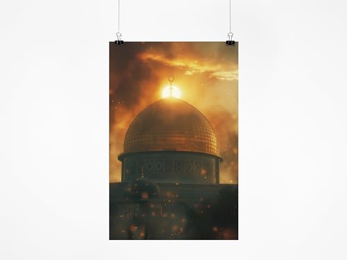 Tableau d'art mural d'exception : La Grande Mosquée de Jérusalem, poster de collection 61x91 cm