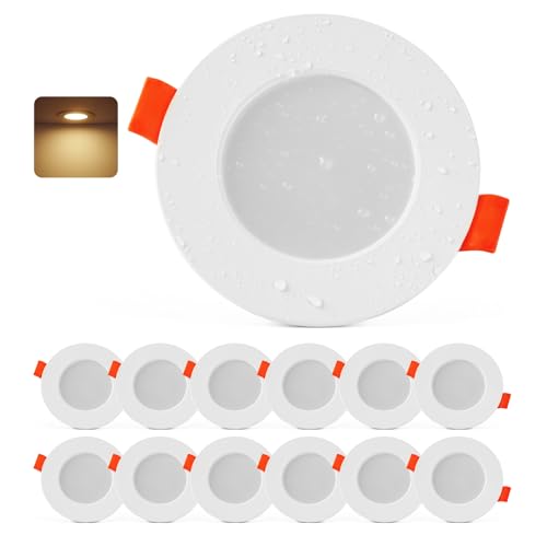 Sineyon LED Spots 230V, 12er Set LED Einbaustrahler 68mm 2700K Warmweiß, 25mm Ultra Flach Deckenspots, IP44 Spots Deckenleuchte, 4W Einbauleuchten für Badezimmer Küche Wohnzimmer Sineyon LED Spots 230V, 12er Set LED Einbaustrahler 68mm 2700K Warmweiß, 25mm Ultra Flach Deckenspots, IP44 Spots Deckenleuchte, 4W Einbauleuchten für Badezimmer Küche Wohnzimmer