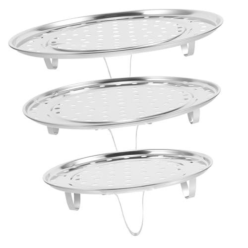 OFFSCH 3pcs Kitchen Steamer Rack Stainless Steel Steam Rack Steaming for Pots Pans Cookware Detachable Legs Steaming Stand