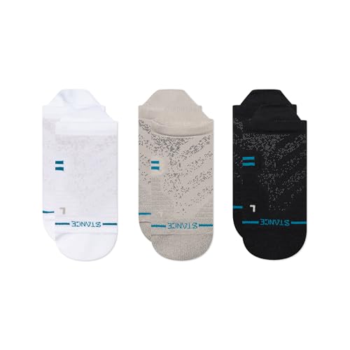 Stance Icon Athletic Tab Socks 3-Pack, Multicolor Black White Grey, Medium