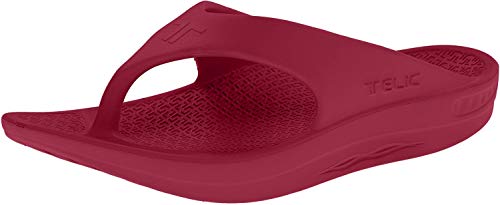 Telic Energy Flip Flop - Comfort Sandals for Men and Women | M (Women's 9/Men's 8) Dark Cherry