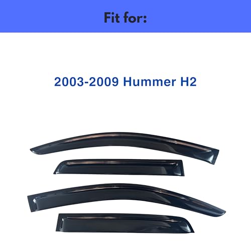 Image of IG Window Visors Fit for 2003-2009 Hummer H2, Out-Channel Rain Guards Vent Wind Deflectors 4PC, Car Accessories for 03-09 Hummer H2