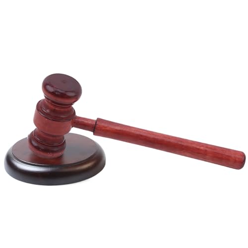NHPY Ensemble de marteaux de juges en Bois,Marteau Juge,Marteau de Juge et Bloc de résonance en Bois avec Bloc sonore,Marteau d'enchères pour Juge, Avocat, réunion, Vente aux enchères et Cadeaux