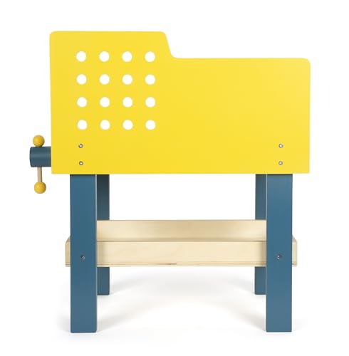 Small Foot Workbench Workshop, incl. vice, 4 tools and wooden accessories, for kids aged 3+ years old, 12558 - Image 4