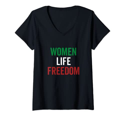 Mujer Women Life Freedom Iran Zan Zendegi Azadi Persa Camiseta Cuello V