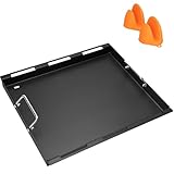 DELSbbq Full-Size Grill Griddle Inserts for Weber Spirit 200 Series Gas Grills, 7637 Non-Stick Flat Top Griddle Replacement for Weber Spirit 200 I & II 200 Series E-210 E-220 S-210 S-220 Models