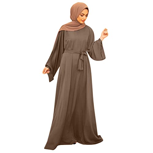 Robe musulmane abaya couvrante pour prière confortable avec ceinture