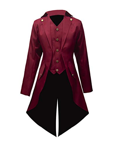Crubelon Steampunk - Chaqueta vintage para hombre, estilo