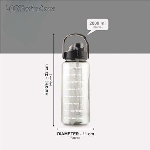 Image of LAZYwindow 2L Motivational Water Bottle Set of 3 | BPA-free plastic is designed for safe everyday beverage use.