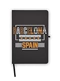 Barcelona City Travel España Cuaderno páginas en blanco, tapa de piel sintética, planificador, diario, cuaderno de trabajo