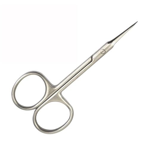 Ciseaux à cuticules professionnels en acier inoxydable pour homme et femme - Pour couper les sourcils, le nez, les cheveux et les orteils - Petits ciseaux à ongles (pointe droite)