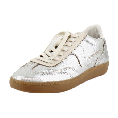 Image of Dolce Vita Notice Women's Fashion Sneakers Silver Distressed Leather Size 11 M