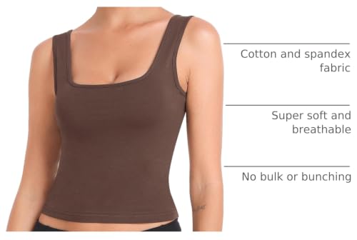 Image of Joviren Crop Tank Tops for Women Workout Cropped Athletic Shirts | 4 Pack Cotton Racerback Yoga Tops