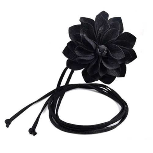Boho Flower Waist Belt Women Girls Leather Rope Tassel Waist Band Skinny Belt for Dress Shirts2