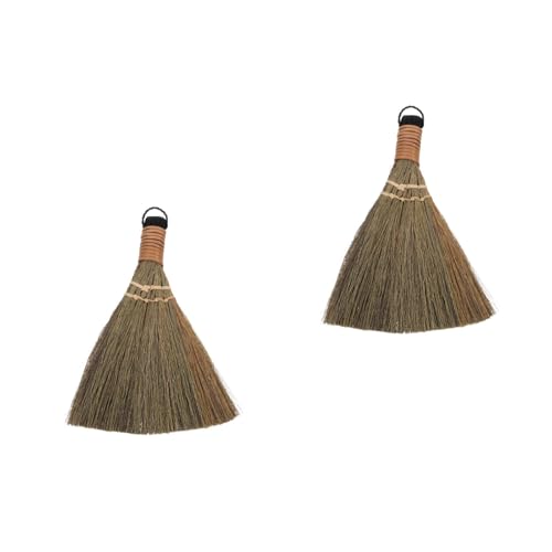 LOGOFUN 2PCS Natural Straw Sweeper Small Dust Removal Brush Table