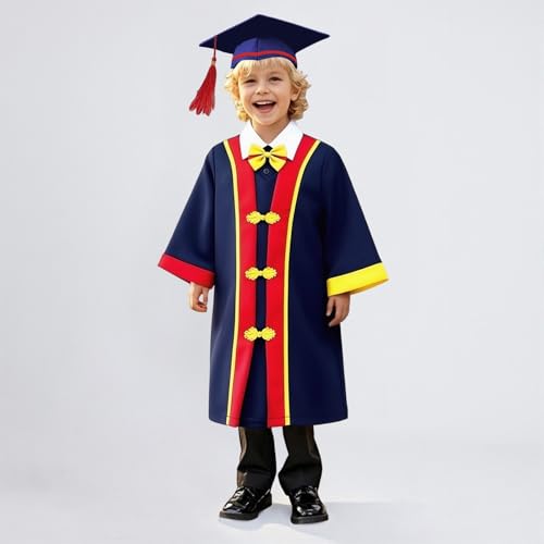 Image of Kindergarten 2025 Graduation Cap and Gown Tassel Sets with Charm 2PCS Graduations Stoles for Kids Grad Party Clothes