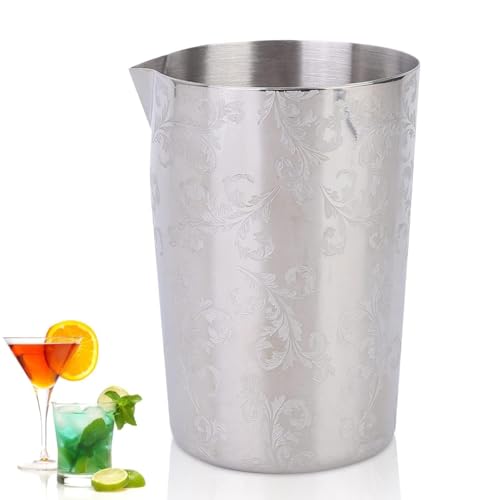 Verre à mélange de cocktail, tasses en acier inoxydable, shaker à cocktail, pichet à mélanger, verre à mélanger, mélangeur à vin, tasse à mélanger de boisson, 500 ml