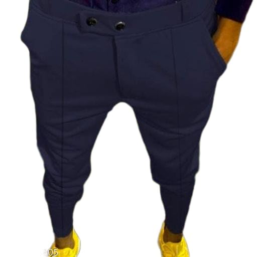 Men's Classic Solid Trouser | Full Length Regular Fit Pants-image-43