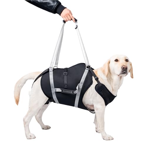 POONGURY Harnais de Levage pour Chien de 20 à 40 kg, Harnais de rééducation avec poignées, Soutien Pattes Avant/arrière pour Chiens âgés, blessés et...
