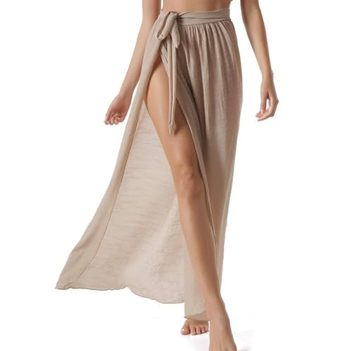 JAONLD Pareo Damen Strand Lang Länge 100cm/Taille 76cm Sarong Tuch Damen Strandtuch zum Umbinden Langer Rock mit Schlitz Verstellbare Taille für Strände Schwimmbäder und Partys