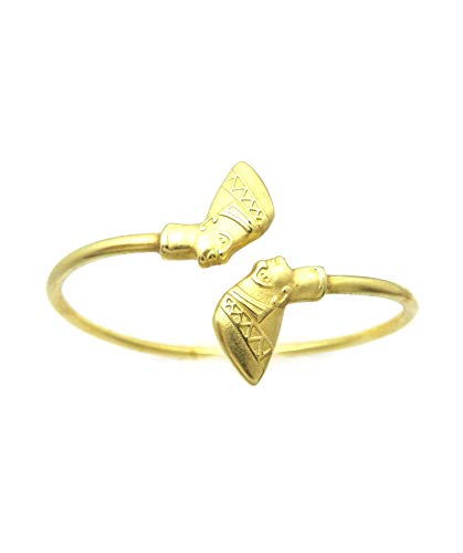 Egyptian Pyramid, Queen Nefertiti, Fist Piece 100% Solid Brass Cuff Bangle Bracelet3