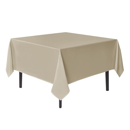 Image of sancua Natural Square Tablecloths 85x85 Inch Fabric Card Table Cloth