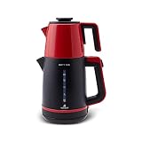 KARACA Berry Tea Xl Caymaker Cranberry mit Teekanne aus Stahl und Wasserkocher Rot Wasserkocher, Tee, Tea Maker, Turkisch Tee Kanne, Türkisch Traditional Tee