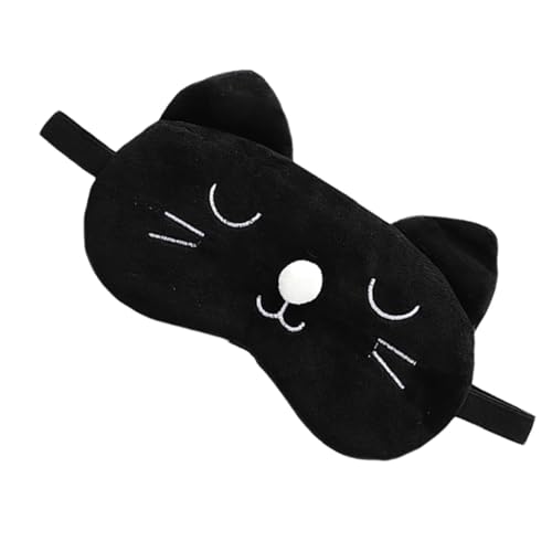 LOORGVEL かわいい猫デザイン 睡眠用アイマスク 遮光 軽量 ソフト素材 洗える 快眠サポート 昼寝 旅行用 大人向け