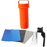 Jorzer Inflatable Boat Patch Kit with Patch, Valve Wrench, Barrel & Glue Raft Kit Easy to Use Poratable Inflatable Repair for Canoe Kayak 1Set.